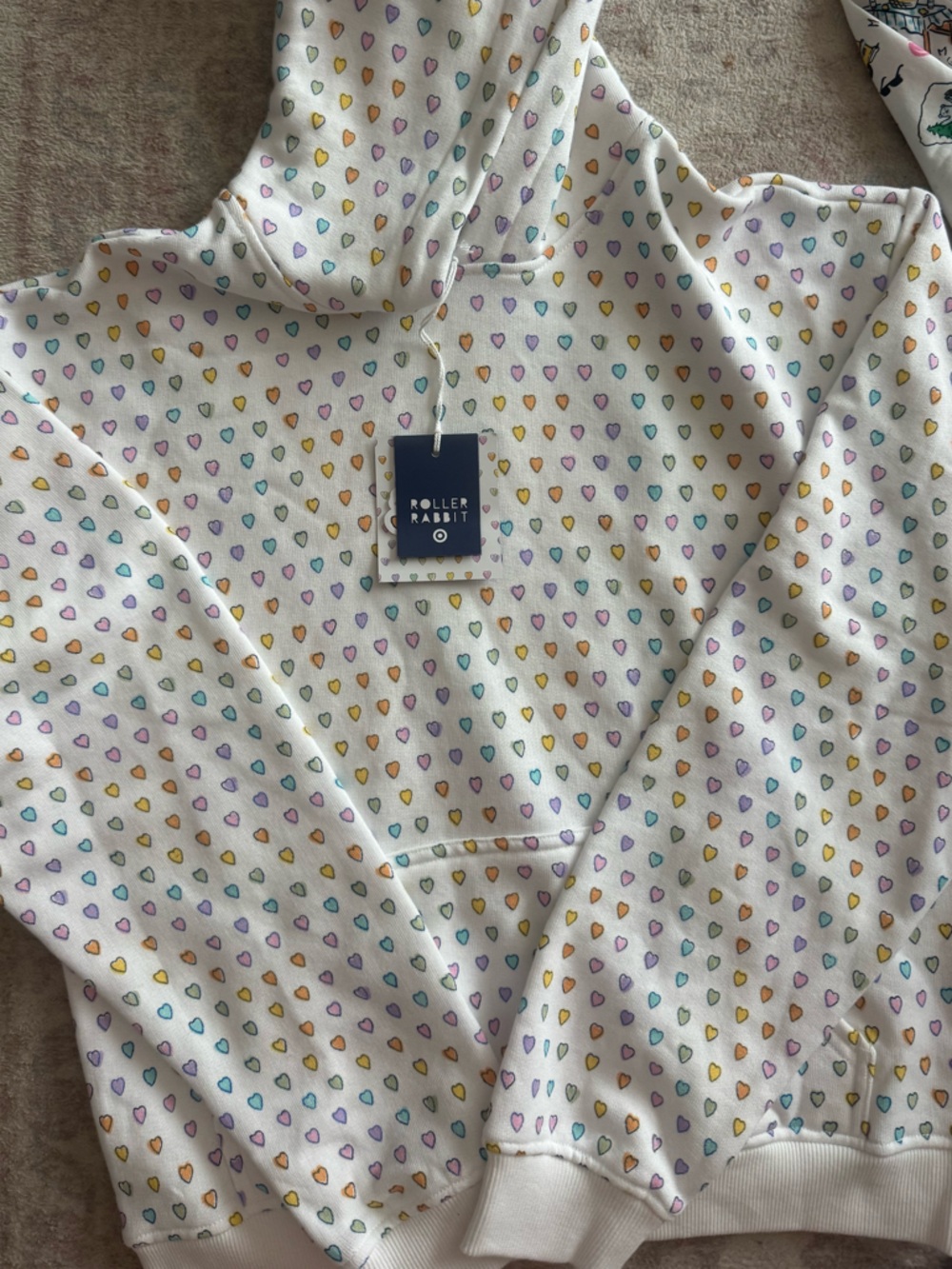 Target x Roller Rabbit White Heart Print Hoodie